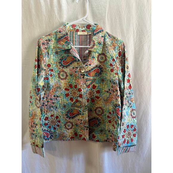 Choices Sweaters - Choices Lightweight Quilted Button Jacket – Size M (P2P 21”)